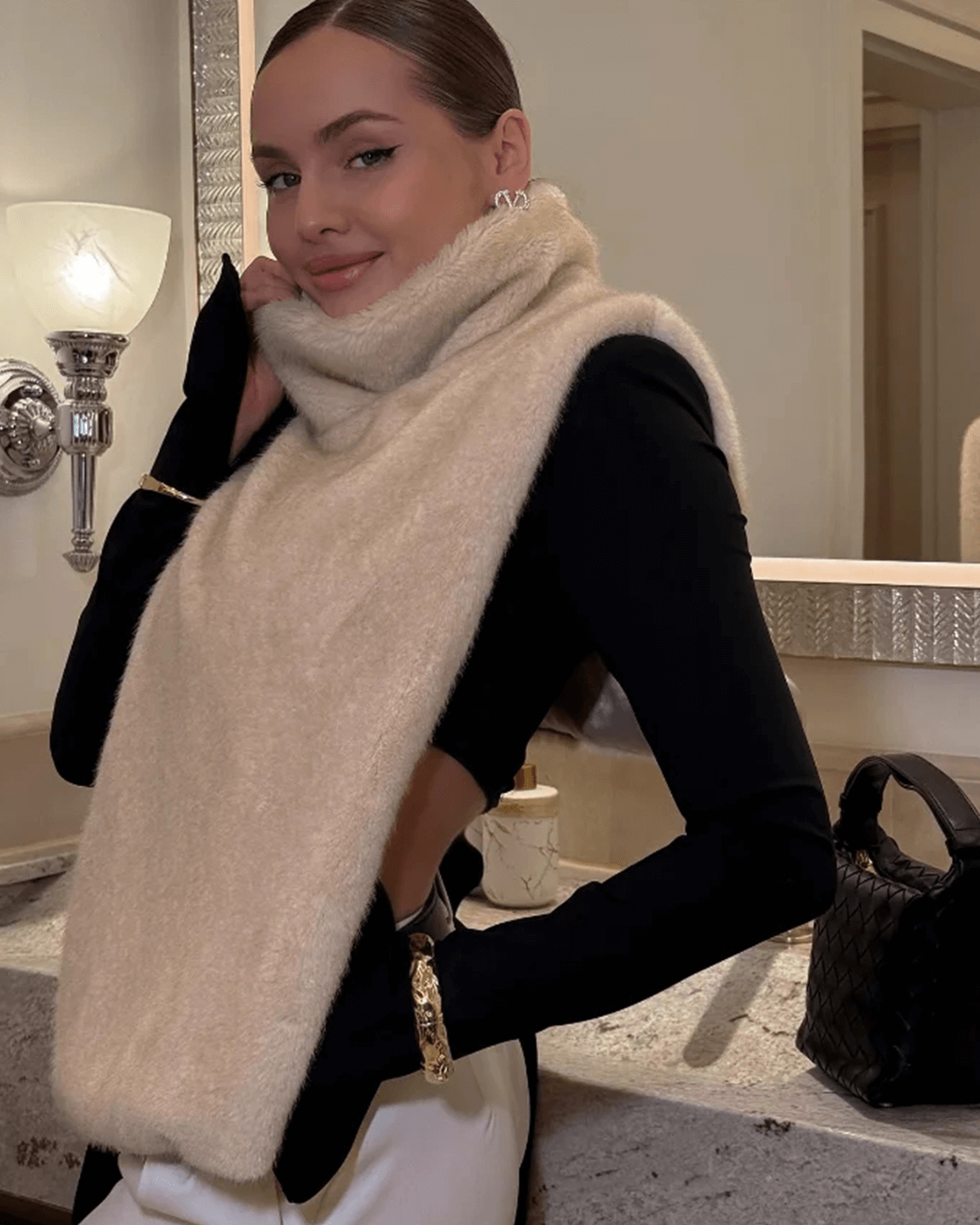 Carina Faux Fur Turtleneck Vest