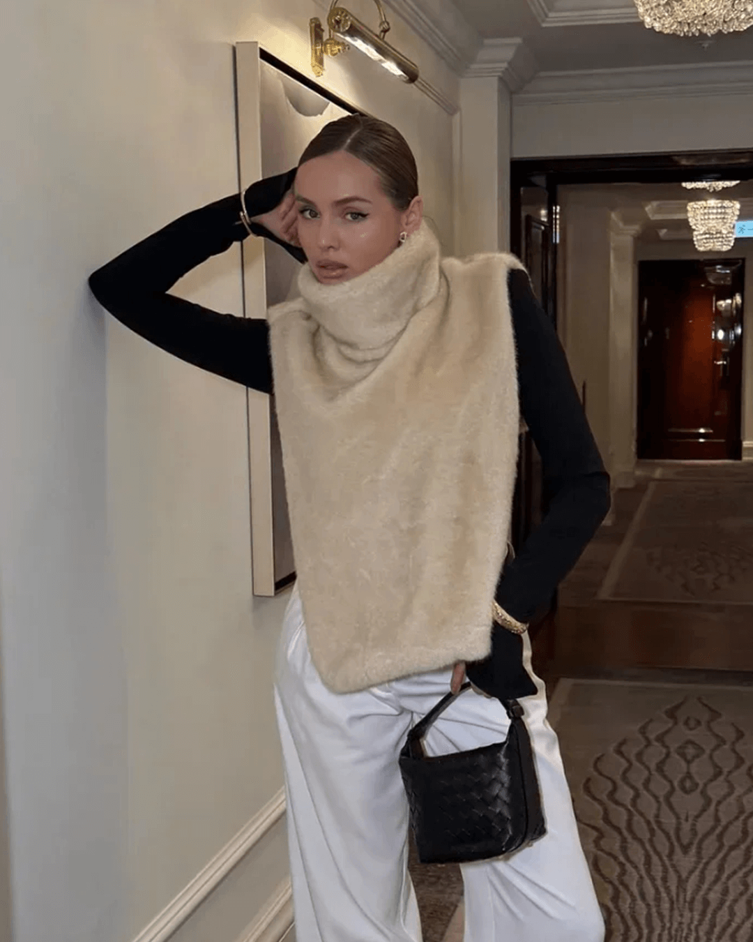 Carina Faux Fur Turtleneck Vest